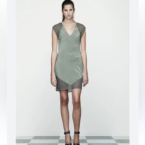 Alexander Wang 100% Silk olive green runway dress from 2012 - size small bnwot